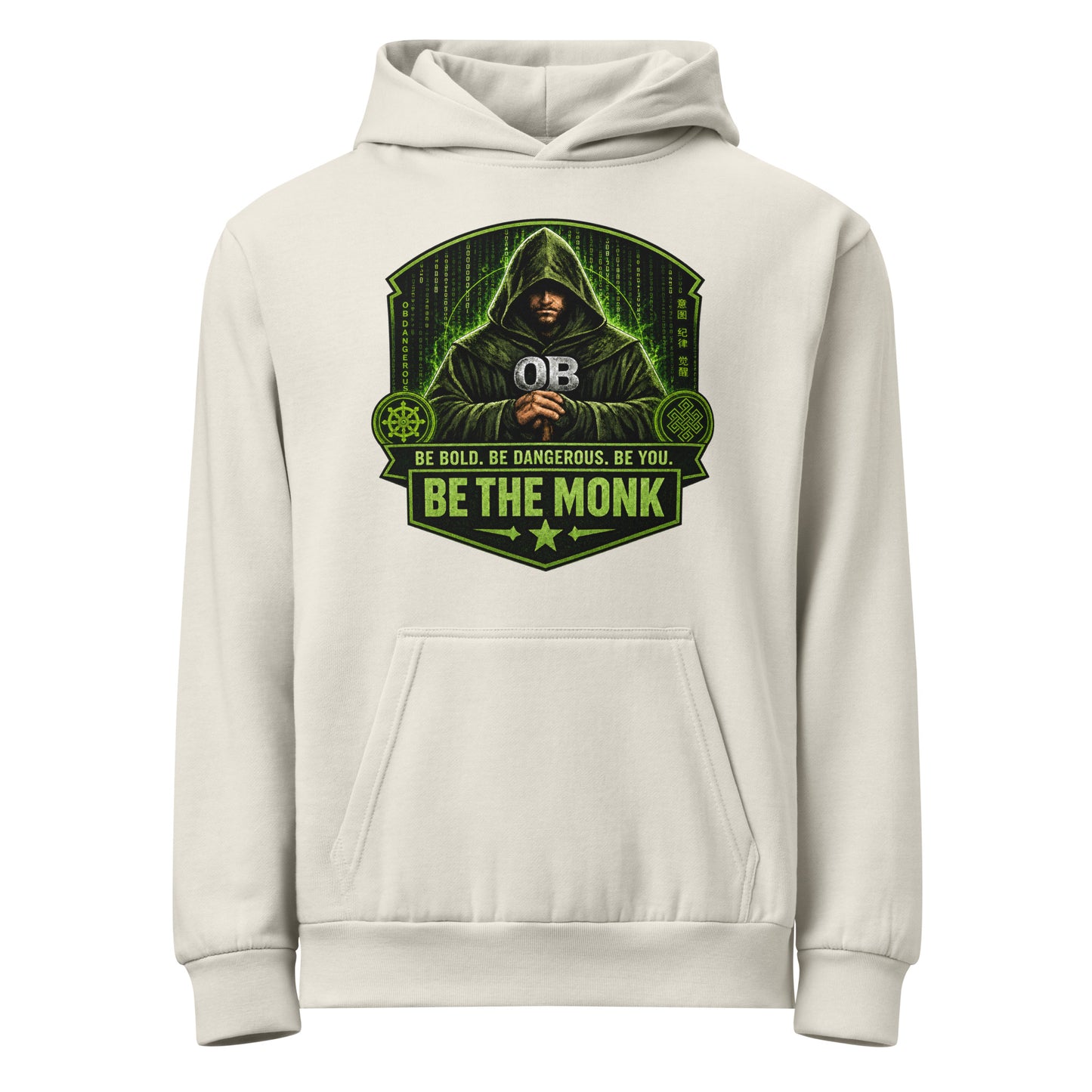 Unisex garment-dyed hoodie from OB DANGEROUS, featuring a Lunar Rock color, urban style, and comfortable fit for gym and streetwear.