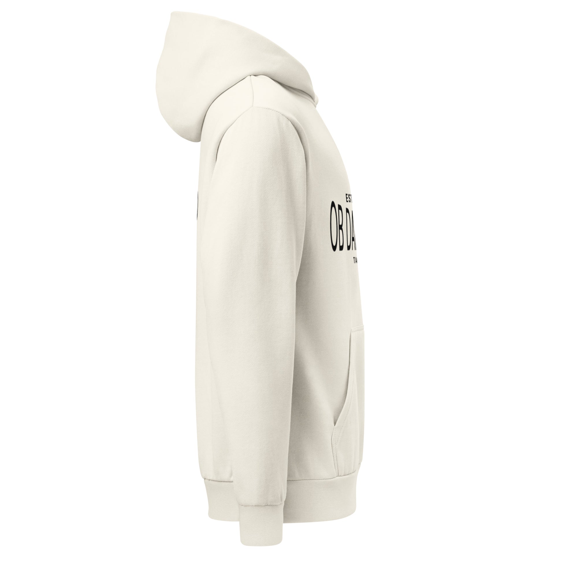 OB DANGEROUS urban garment-dyed hoodie, unisex streetwear hoodie in lunar rock color with a casual, stylish fit.