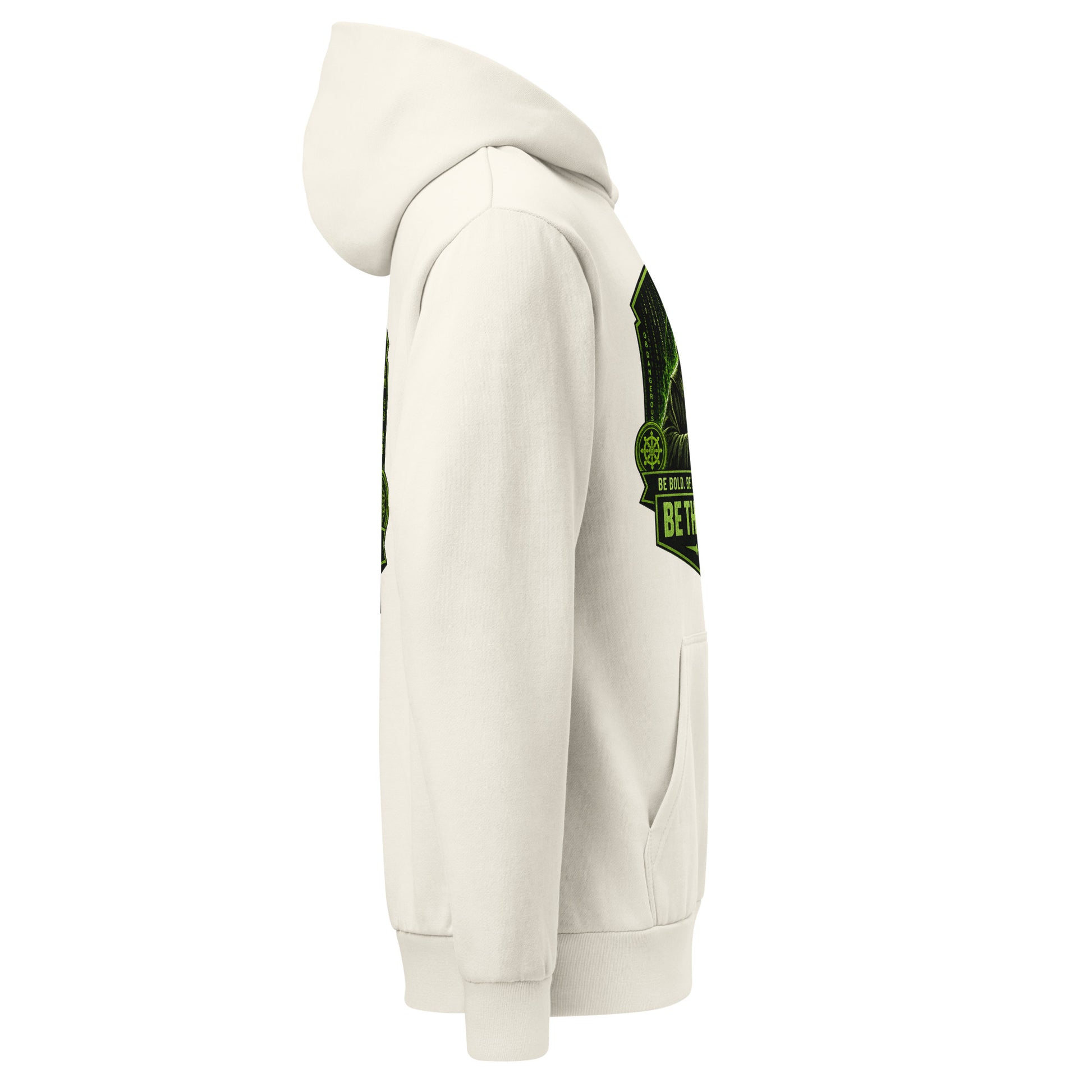 Unisex garment-dyed hoodie by OB DANGEROUS, urban style, in lunar rock color with a relaxed fit, designed for gym and street wear.