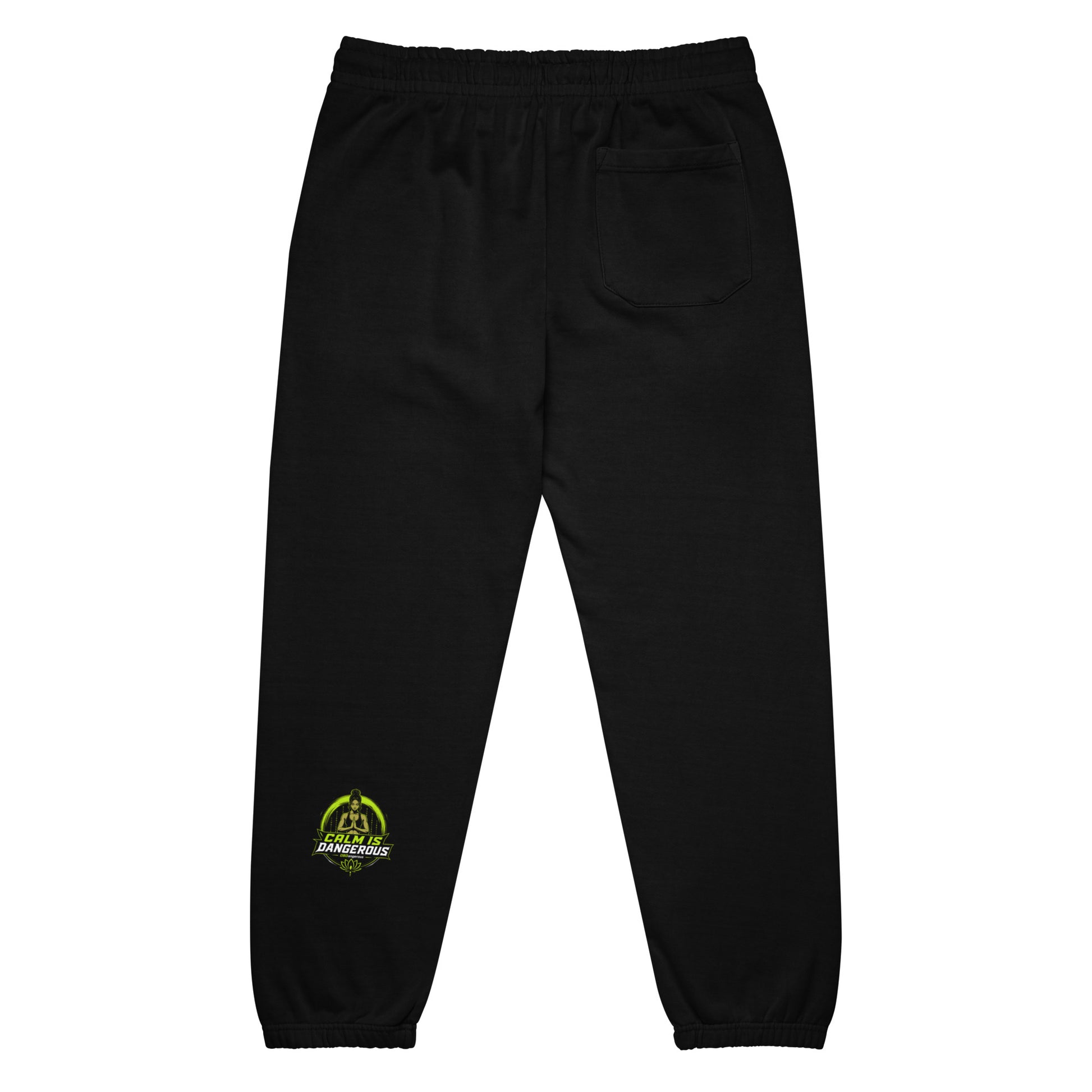 Unisex black urban sweatpants from OB DANGEROUS, designed for gym, street, with a relaxed fit and back view.