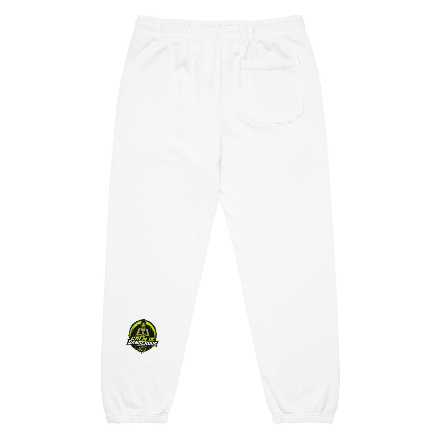 White unisex urban sweatpants from OBD Tao Calm Urban collection, designed for gym, street, and casual wear.
