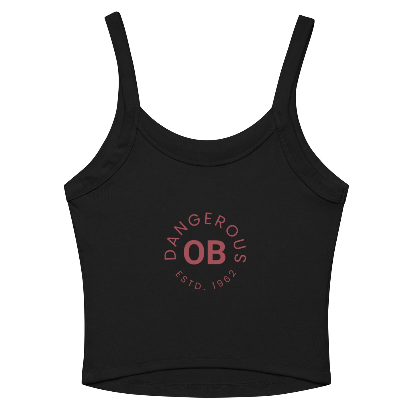 Women's black micro-rib tank top by OB DANGEROUS TACTICAL, featuring a solid color and comfortable fit.