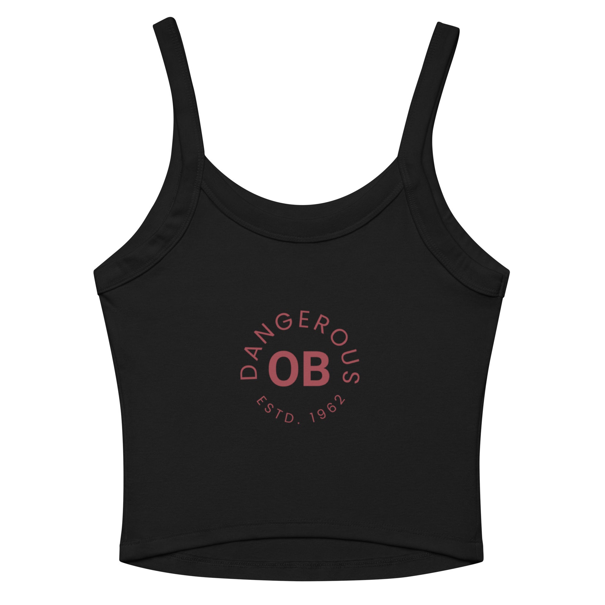 Women's black micro-rib tank top by OB DANGEROUS TACTICAL, featuring a solid color and comfortable fit.