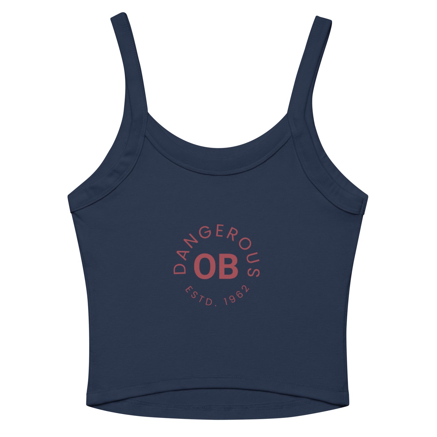 Women's navy micro-rib tank top by OB Dangerous Tactical, featuring a solid color and a comfortable fit.