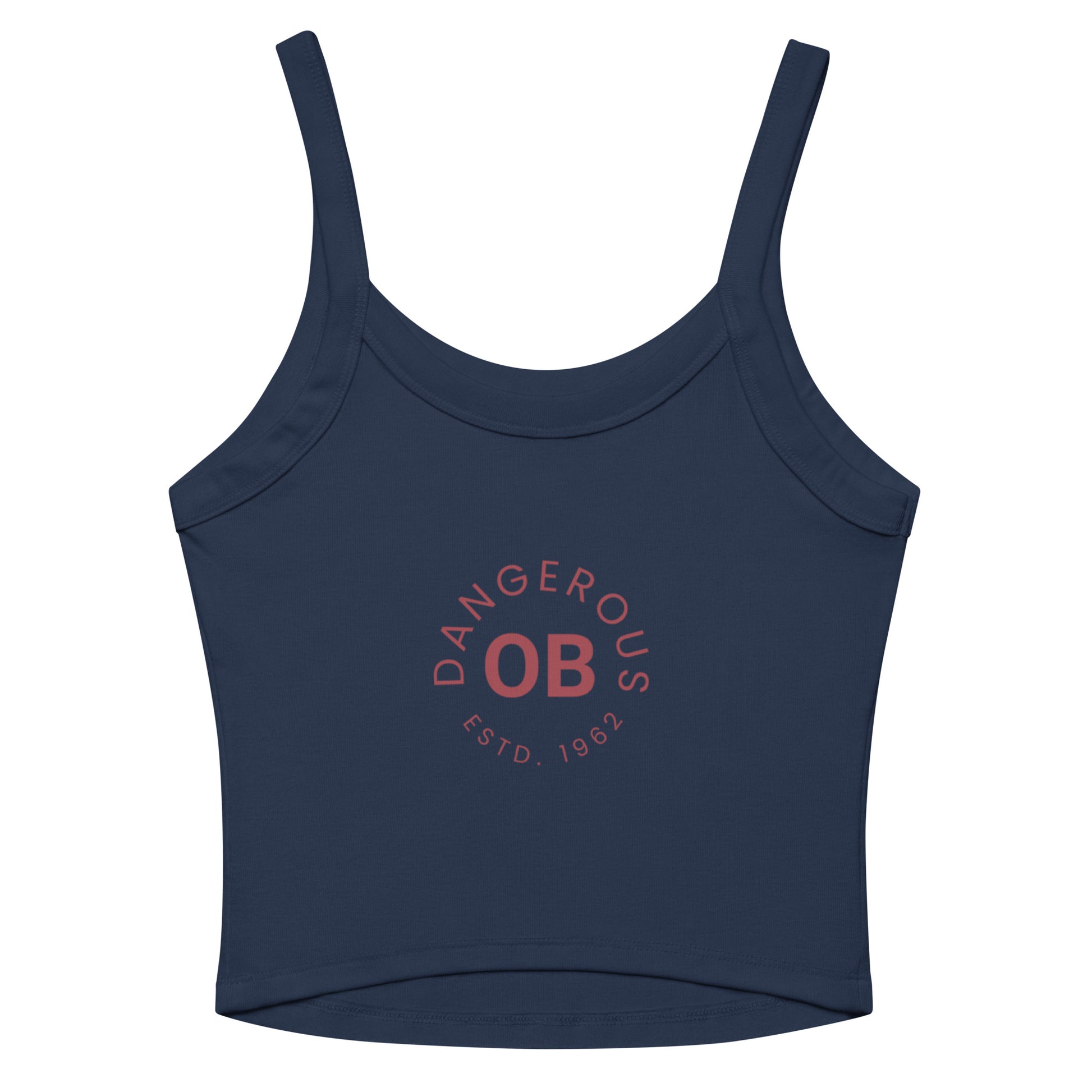 Women's navy micro-rib tank top by OB Dangerous Tactical, featuring a solid color and a comfortable fit.