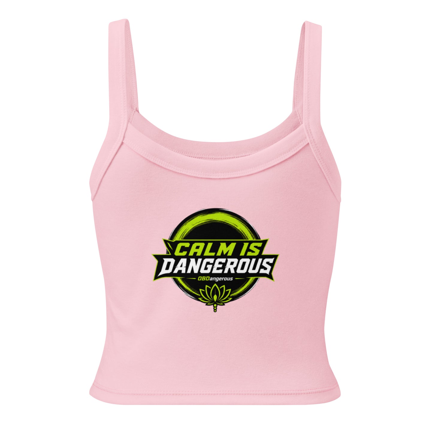OB DANGEROUS women's pink micro-rib tank top, casual and gym-ready T-shirt with a solid color and back design.