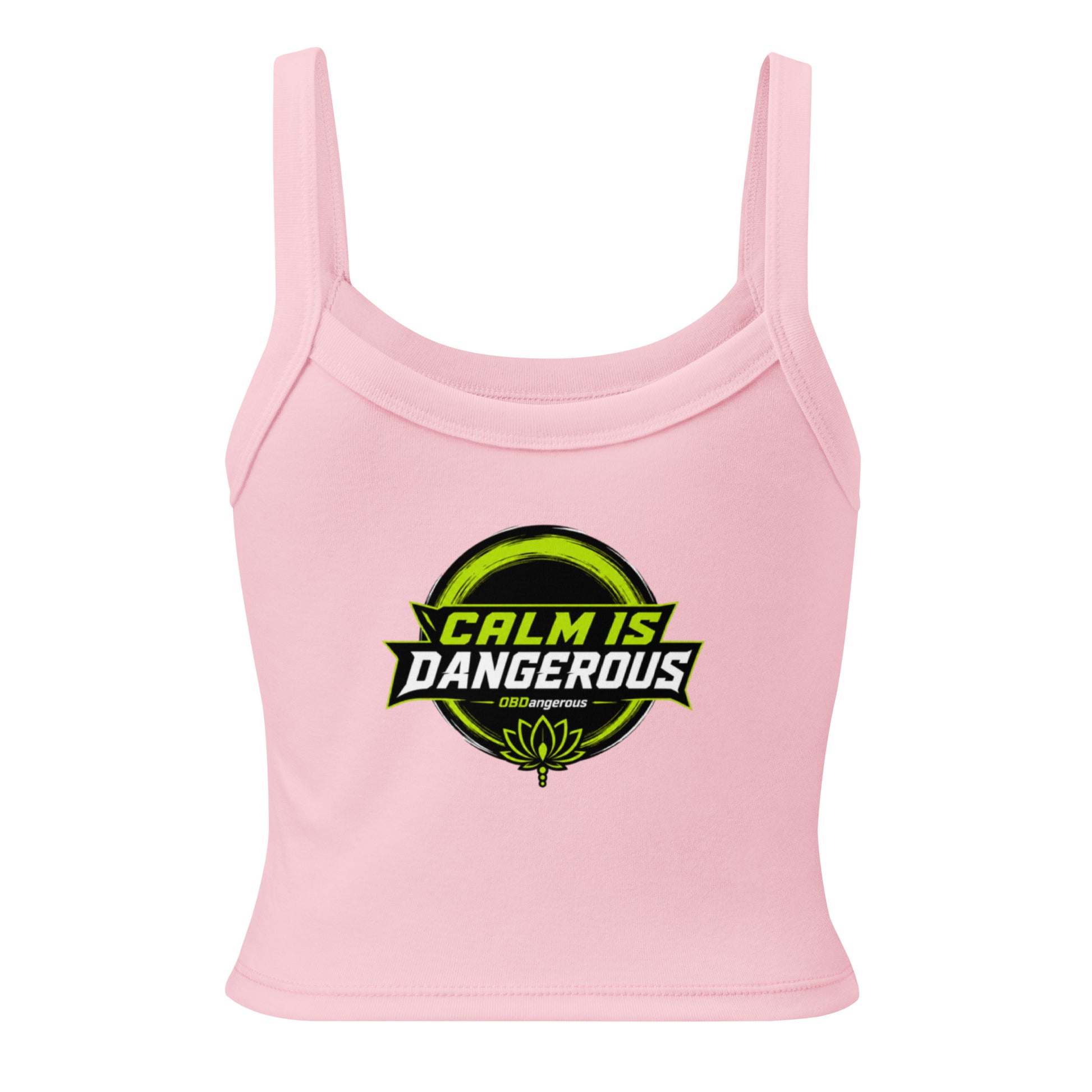 OB DANGEROUS women's pink micro-rib tank top, casual and gym-ready T-shirt with a solid color and back design.